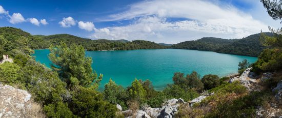 The beautiful blues of the lake of Mljet National Park