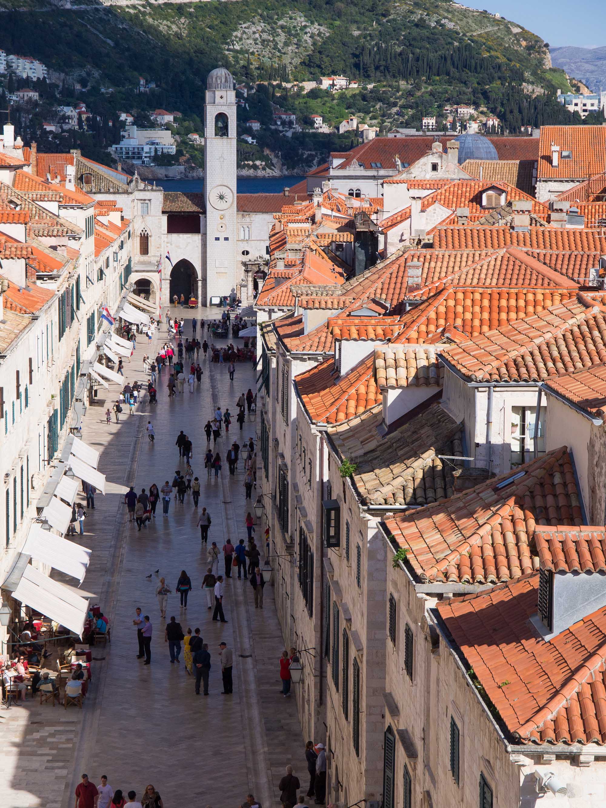 Ariel view over the Stradun, Dubrovnik, Croatia