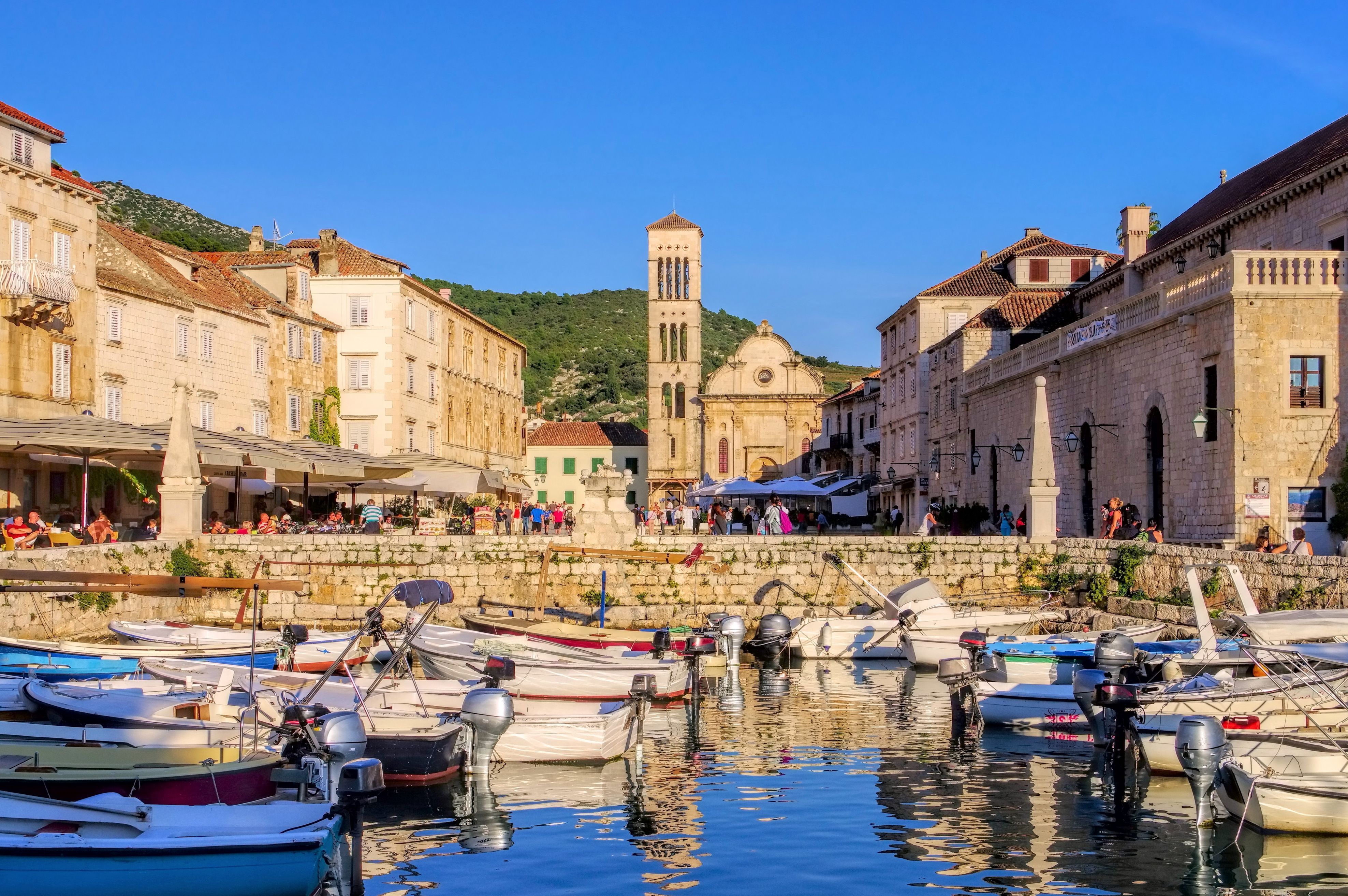 The spectacular waterfront in Hvar, Croatia