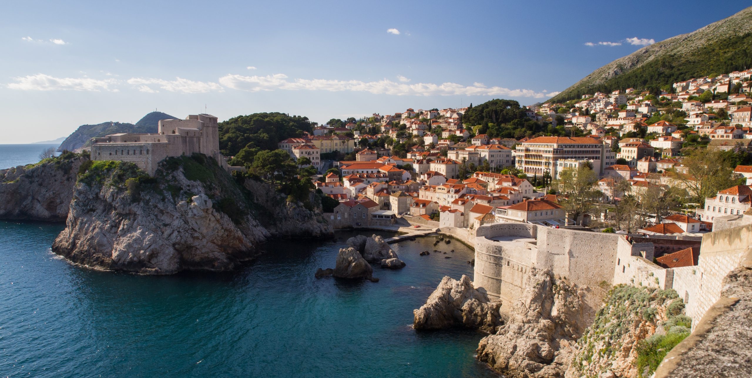 View of the Old Town and walls of Dubrovnik, Croatia