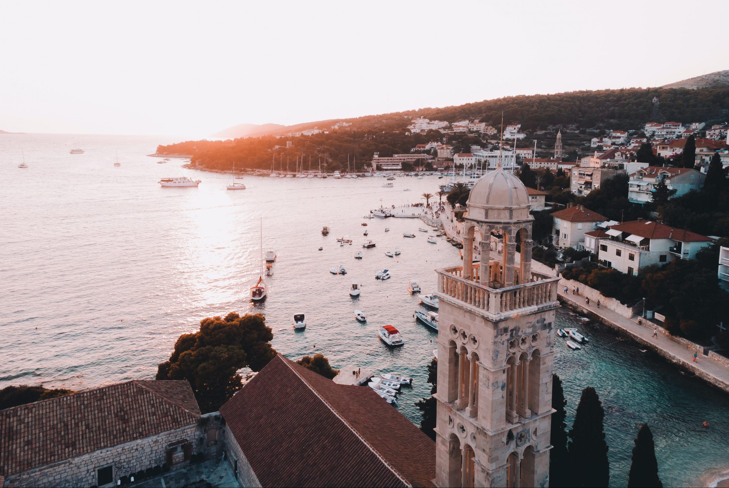 Sunset over the Franciscan Monastery, Hvar, Croatia