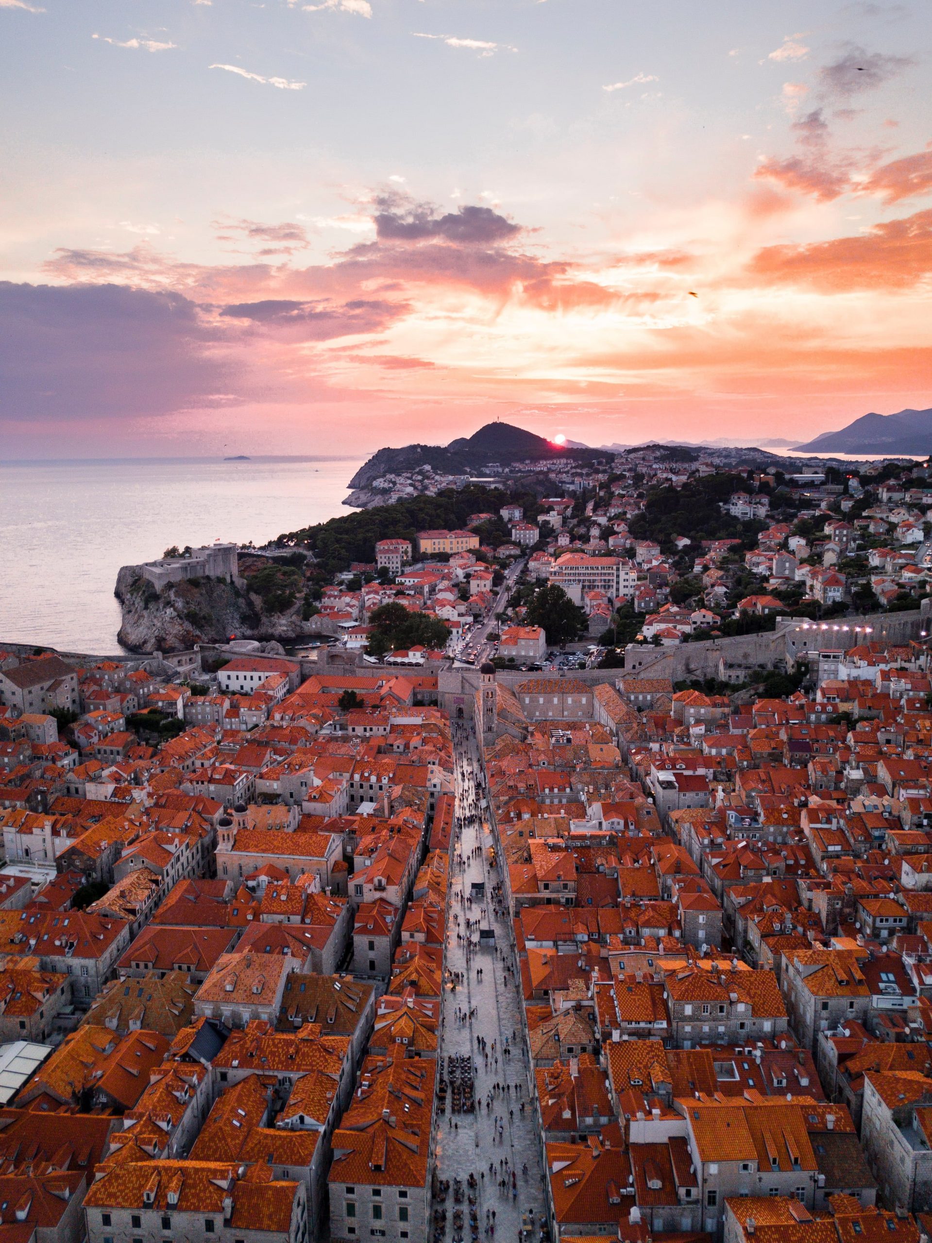 Sunset over Dubrovnik, Croatia