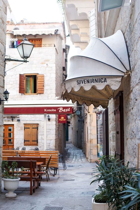 Street scene in Trogir, Croatia
