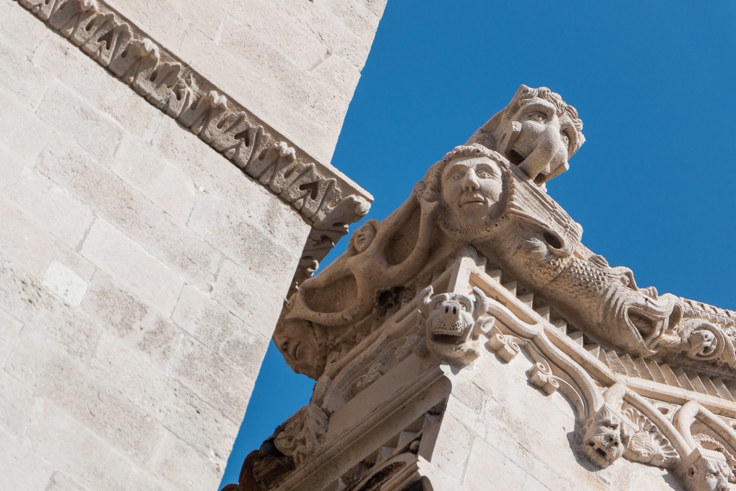 Ornate architecture in Korcula, Croatia