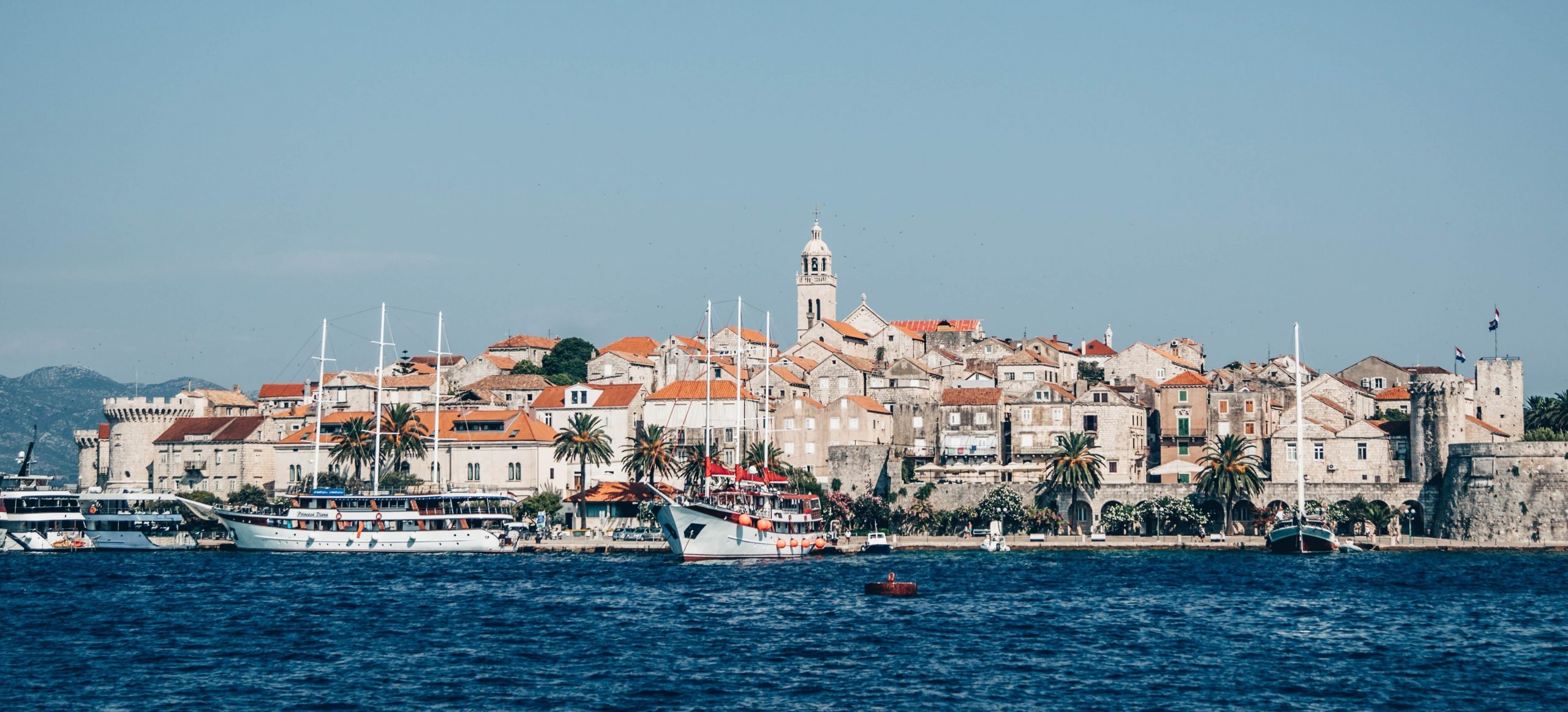 Arriving in to the Old Town of Korcula, Croatia