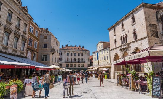 People's square (Pjaca) in Split, often seen as the heart of the city's old town.