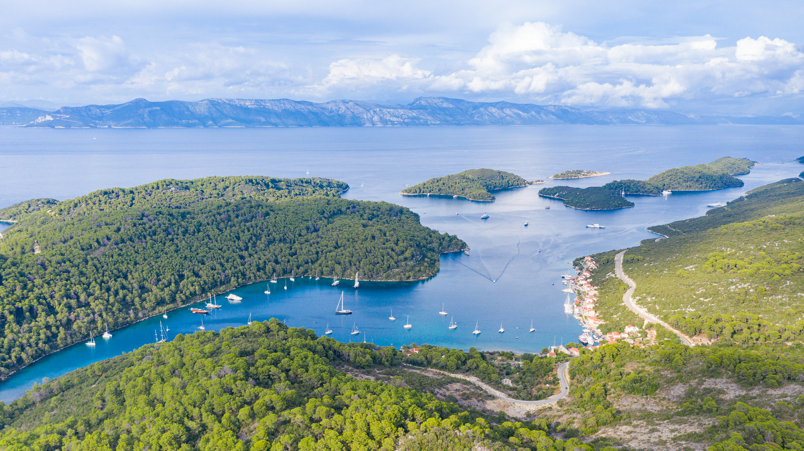 Polace Marina on Mljet island with a view to the Peljesac peninsula. Photo: dronepicr on VisualHunt.