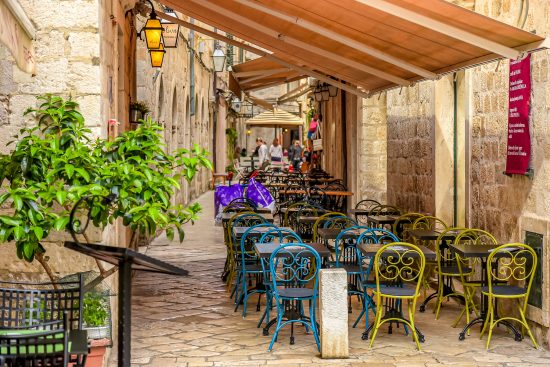 One of the many laneway restaurants located in the Dubrovnik's delightful Old Town.