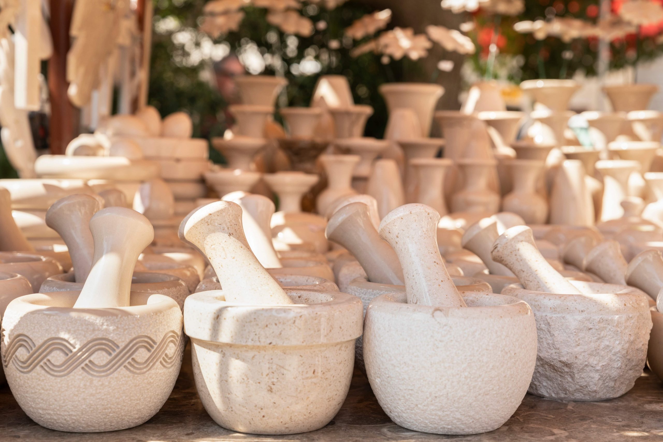 A souvenir shop in Pucisca with it's famous handmade limestone goods