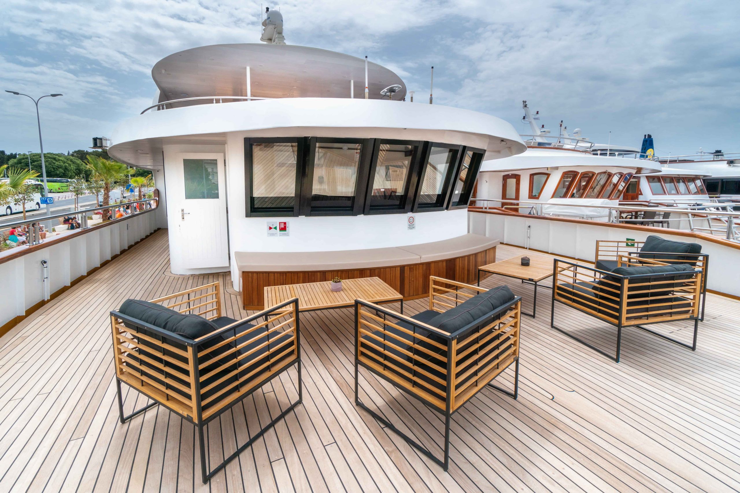 Relax and take in the view from the sun deck area on onboard MS Adriatic Sky