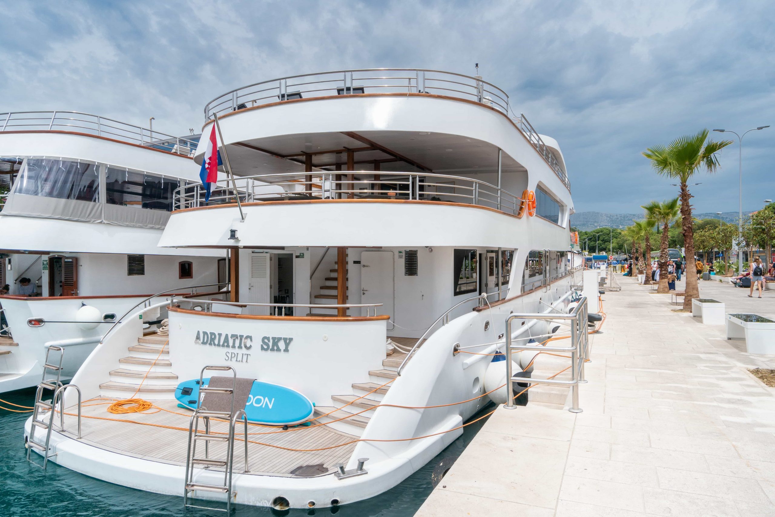 The swim platform provides easy access for swim stops on onboard MS Adriatic Sky