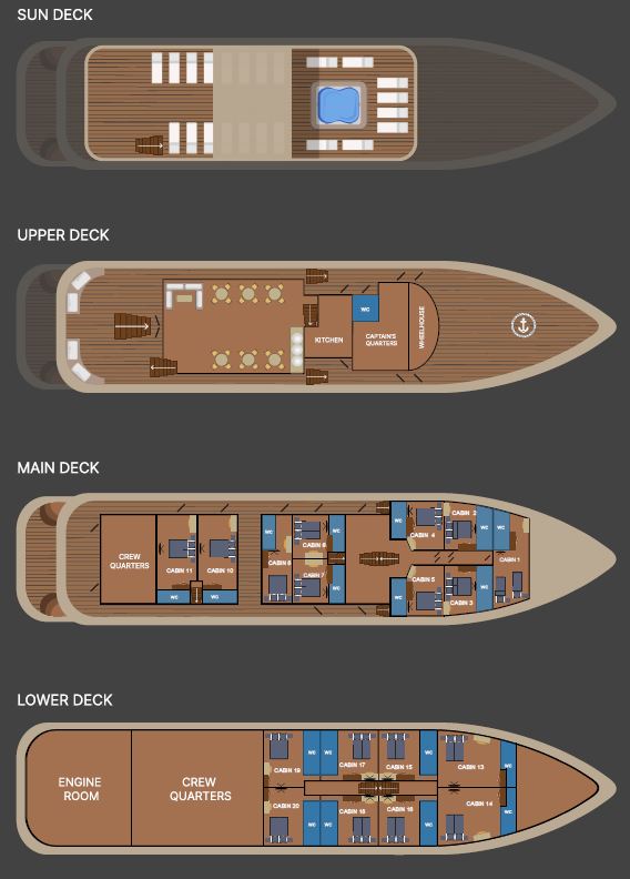 Diamond deck plan