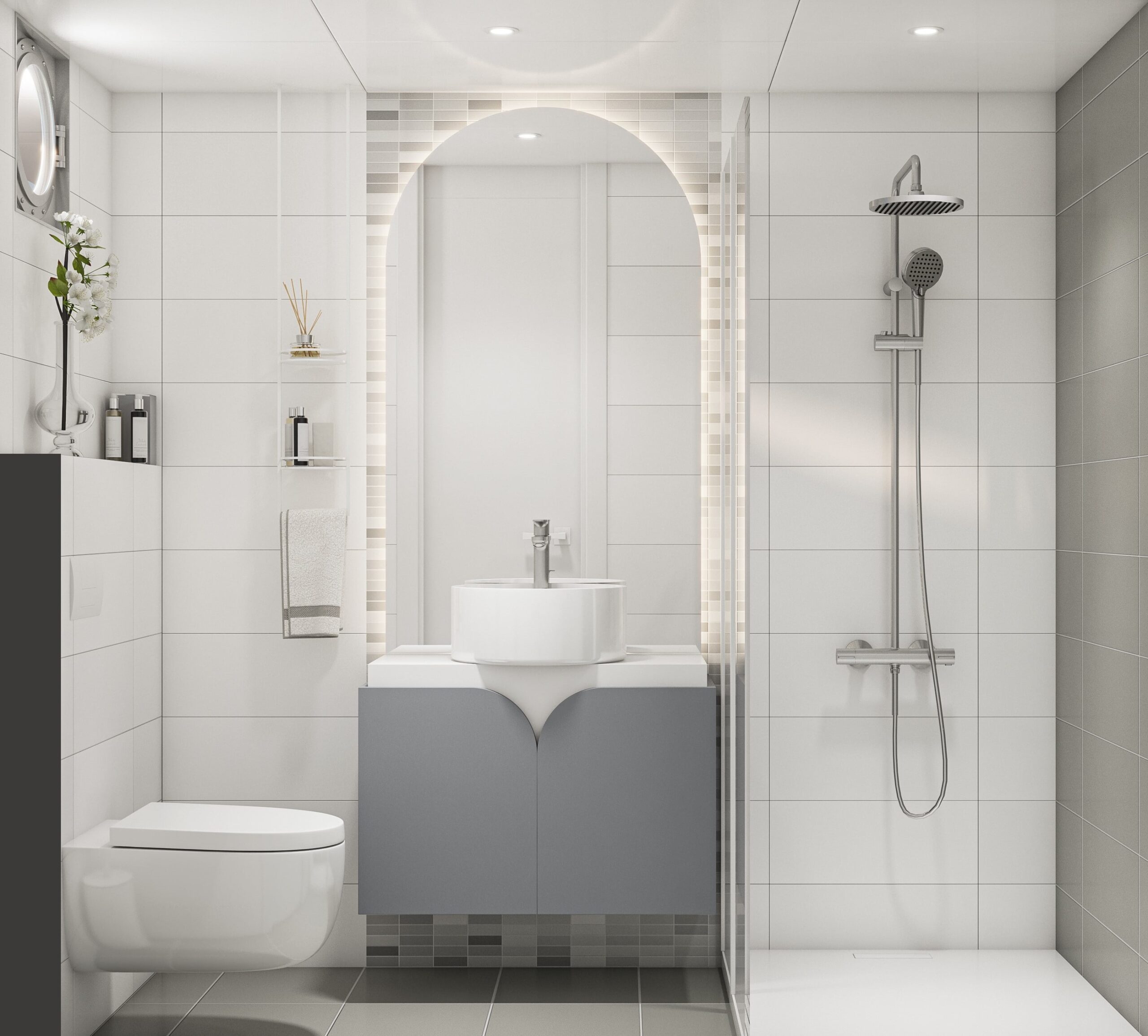 Bathroom onboard the MS Prestige (rendered image of refurbishment for 2025)