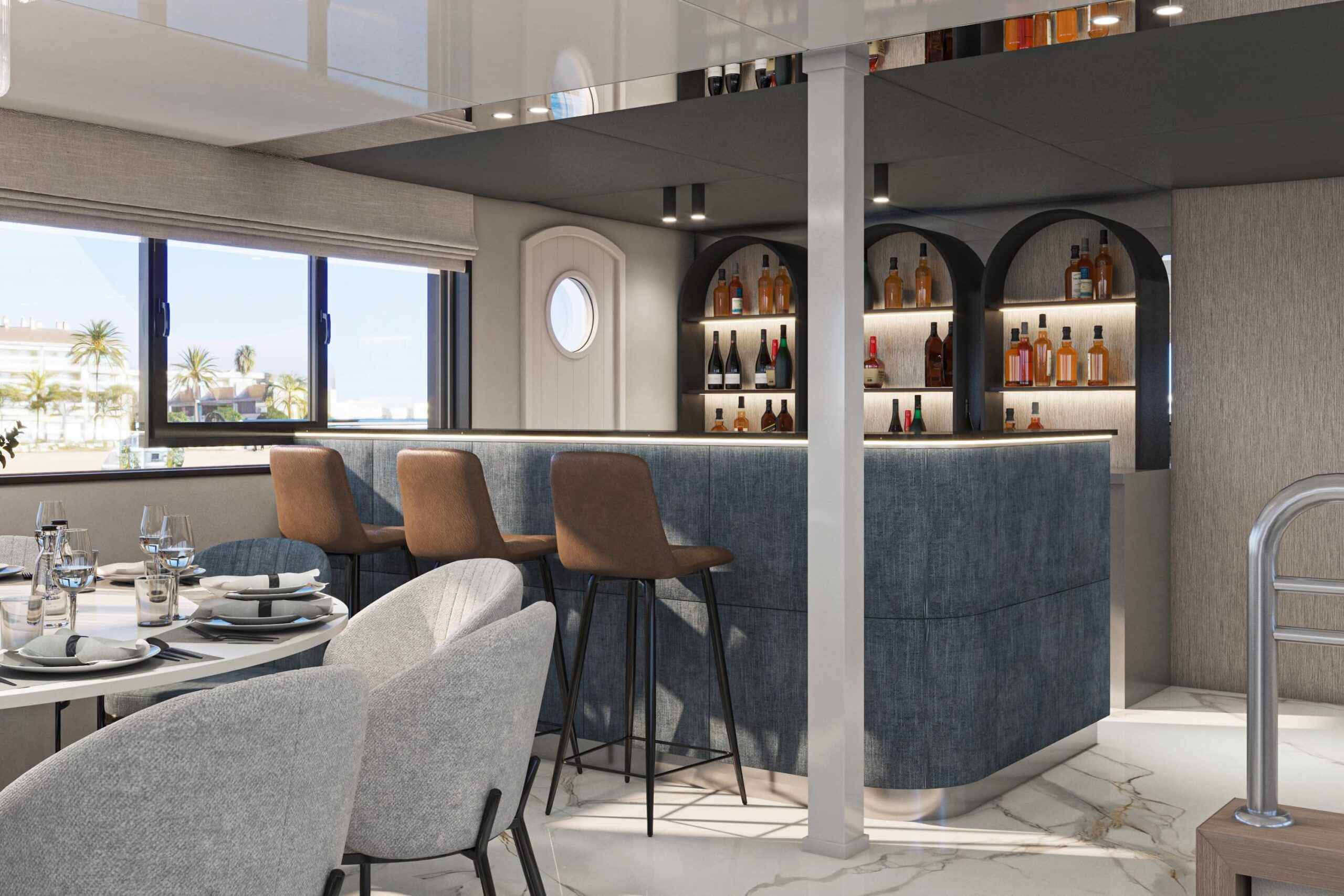 Salon onboard the MS Prestige (rendered image of refurbishment for 2025)